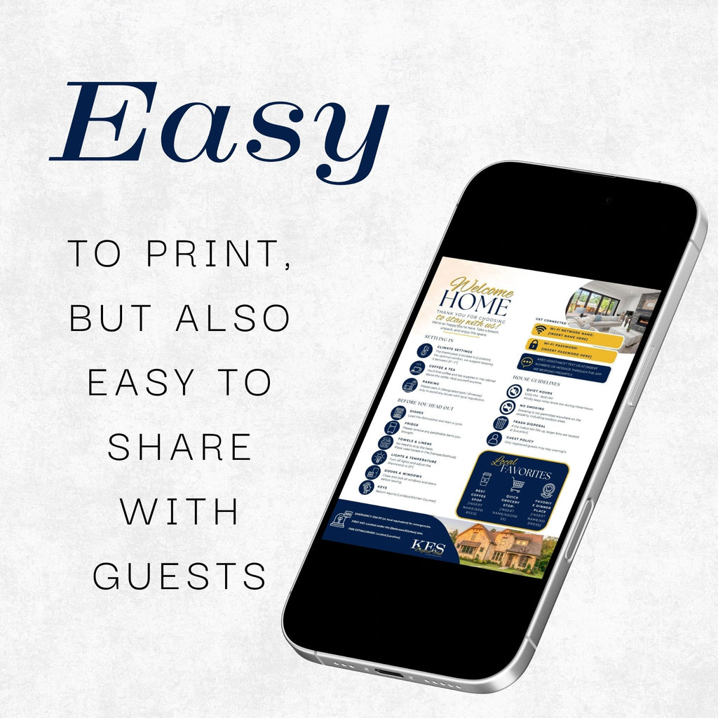 Airbnb Welcome Guide Template | Editable Canva Guest Welcome Book | Digital Download