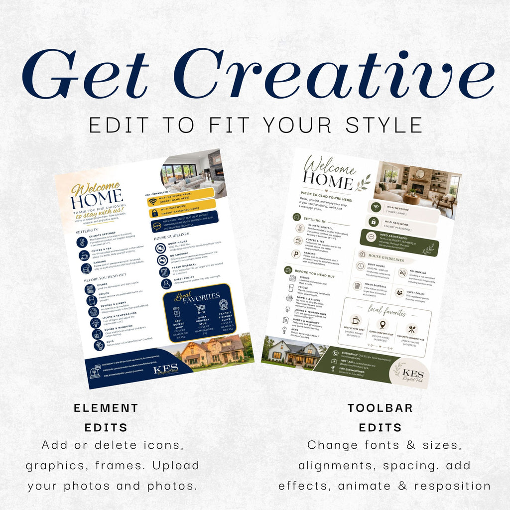 Airbnb Welcome Guide Template | Editable Canva Guest Welcome Book | Digital Download