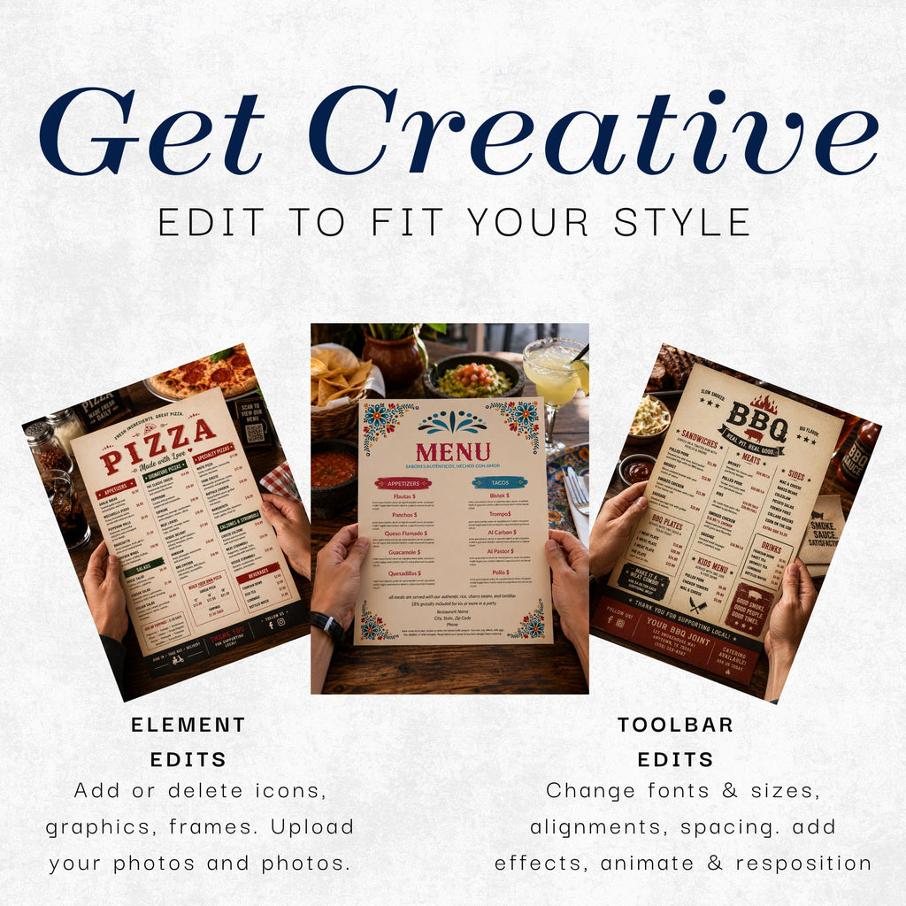 Editable Mexican Restaurant Menu Canva Template (Instant Download)