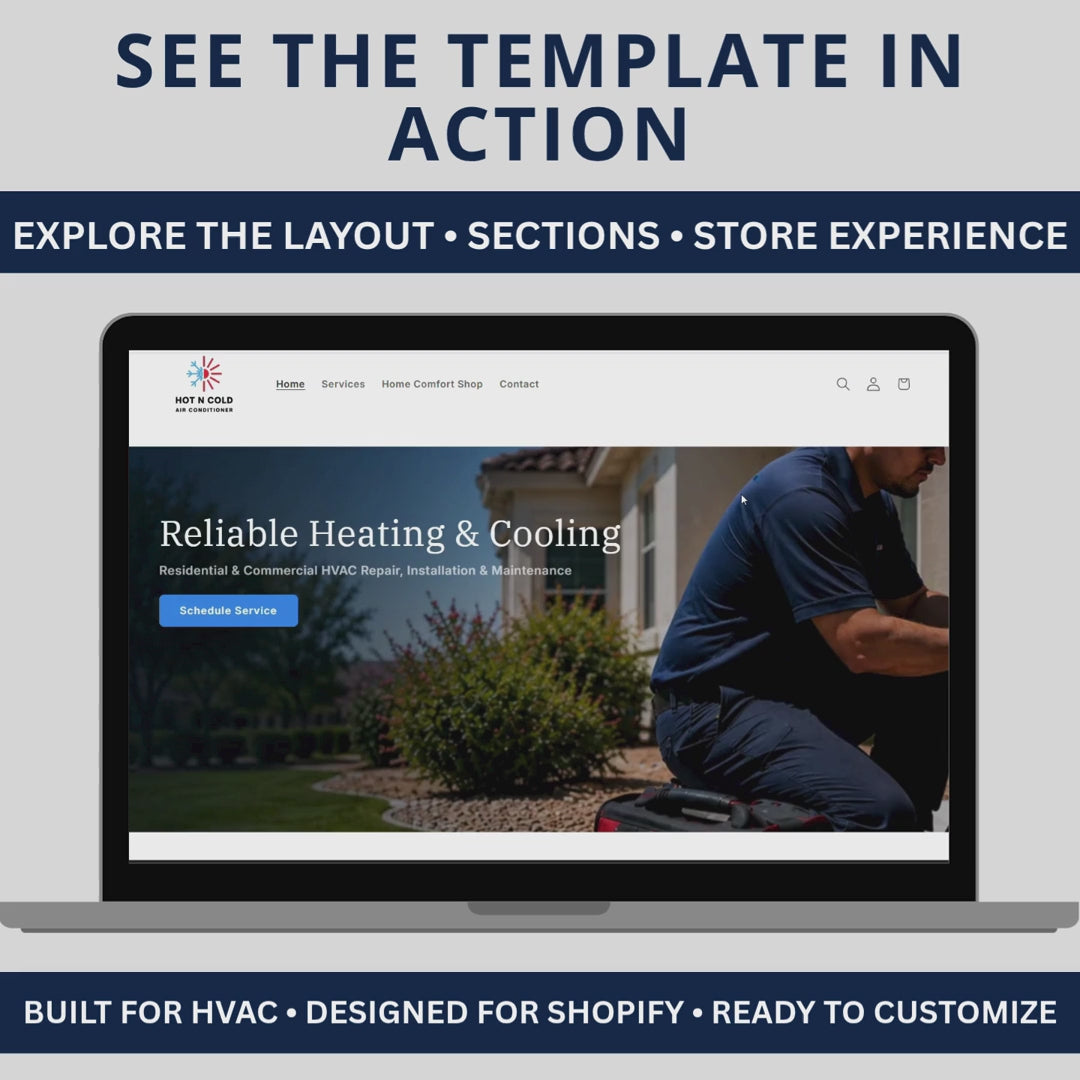 Turnkey HVAC Shopify Website & Online Store — Pre-Built, Ready to Transfer